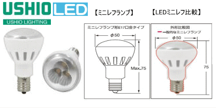 LEDのミニレフタイプは調光対応の40W相当の明るさを発揮！